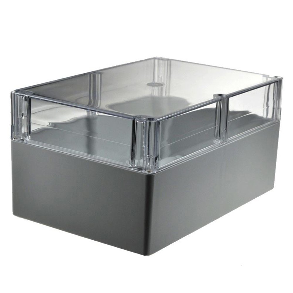 7200-2025C - 7200 Series Waterproof Polycarbonate Electronic Enclosure with Transparent Lid, Grey, Polycarbonate UL94-HB