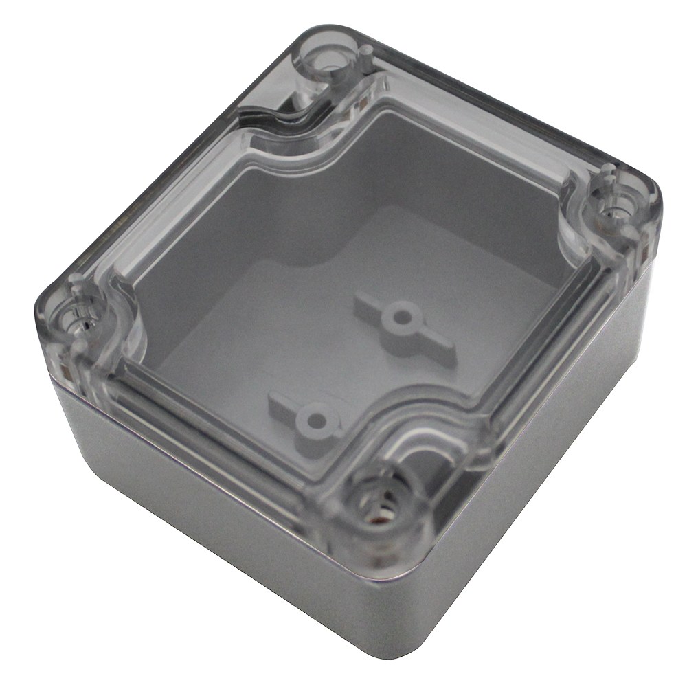 7300-302C - 7300 Series Waterproof ABS Electronic Enclosure with Transparent Lid, Grey, PC/ABS UL94-HB, 64x58x35mm
