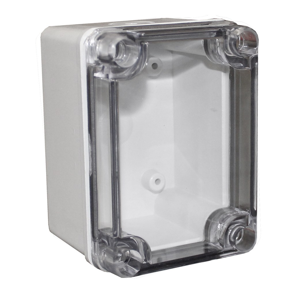 CHDX6-221C - X6 Series IP67 Electrical Knockout Enclosure with Clear Lid, Grey, Polycarbonate UL94-V0, 110x80x70mm