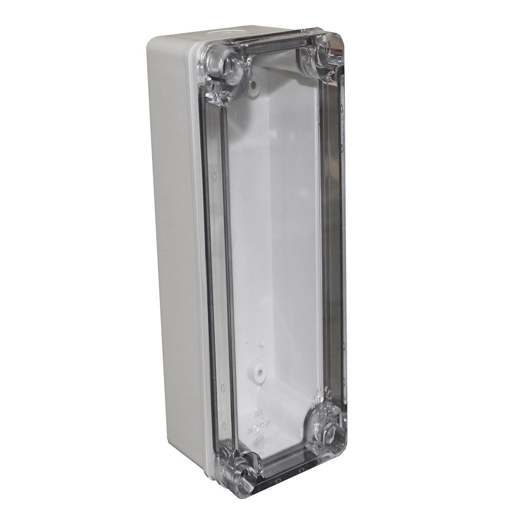 CHDX6-228C - X6 Series IP67 Electrical Knockout Enclosure with Clear Lid, Grey, Polycarbonate UL94-V0, 250x80x85mm