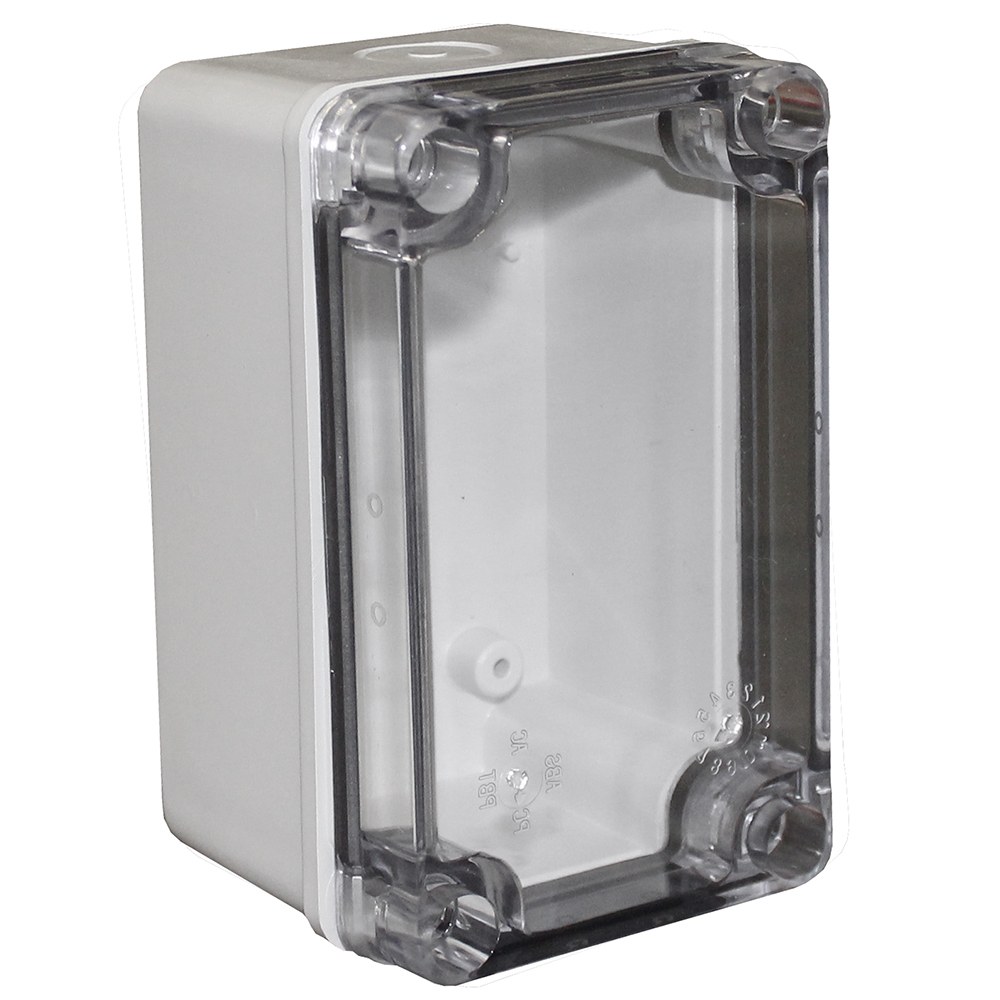 CHDX6-323C - X6 Series IP67 Electrical Knockout Enclosure with Clear Lid, Grey, PC/ABS UL94-HB, 130x80x70mm