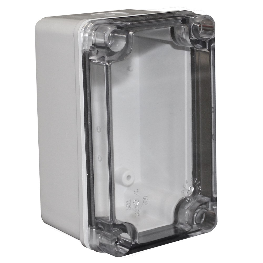 CHDX6-324C - X6 Series IP67 Electrical Knockout Enclosure with Clear Lid, Grey, PC/ABS UL94-HB, 130x80x85mm