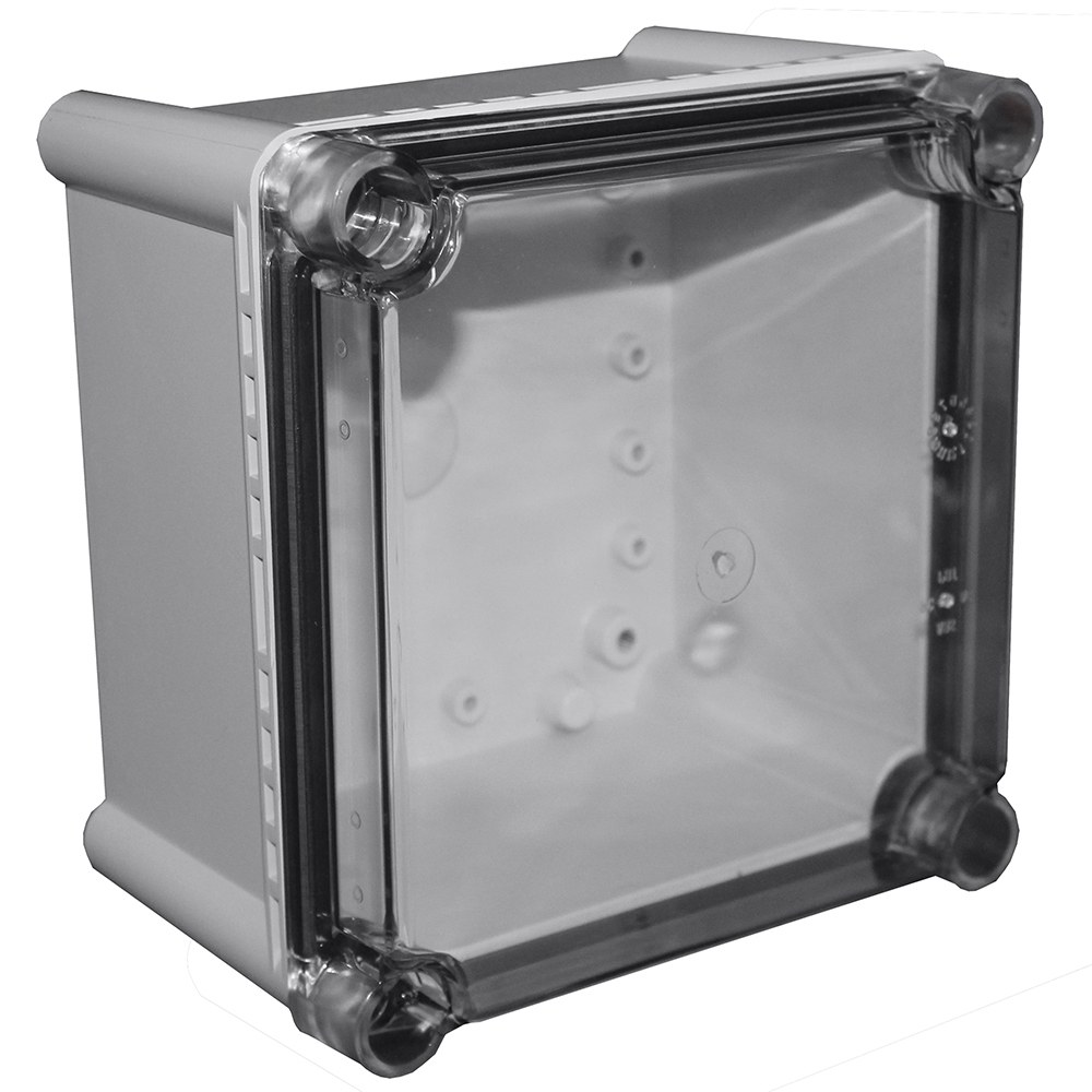 CHDX7-221C - X7 Series Electrical Heavy Duty Enclosure with Clear Lid, Grey, Polycarbonate UL94-V0, 190x190x130mm