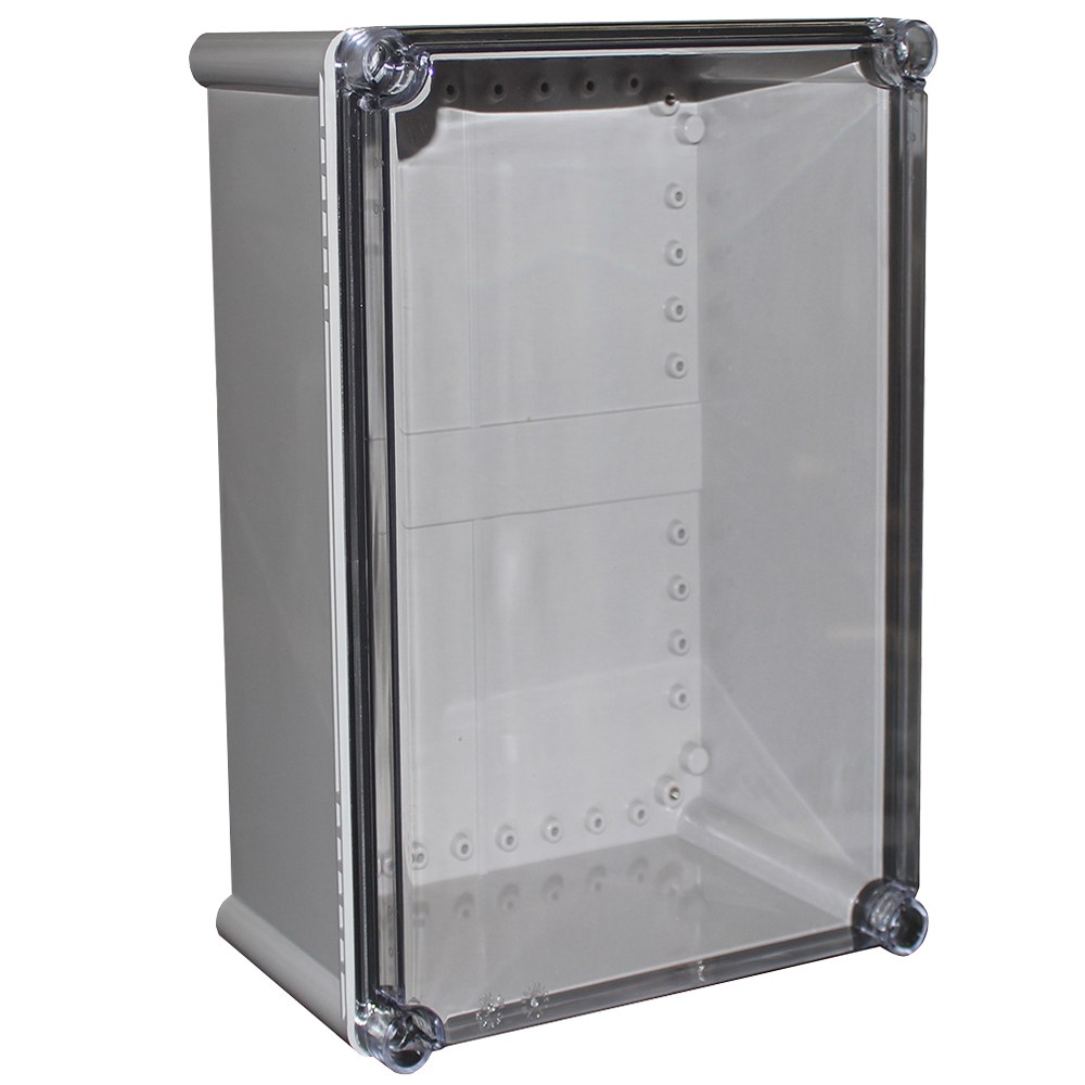 CHDX7-227C - X7 Series Electrical Heavy Duty Enclosure with Clear Lid, Grey, Polycarbonate UL94-V0, 280x190x180mm