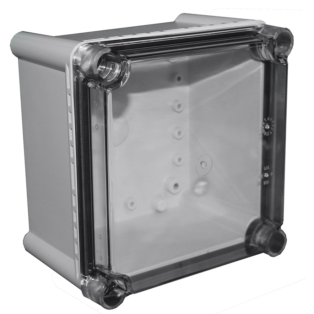 CHDX7-228C - X7 Series Electrical Heavy Duty Enclosure with Clear Lid, Grey, Polycarbonate UL94-V0, 280x280x130mm