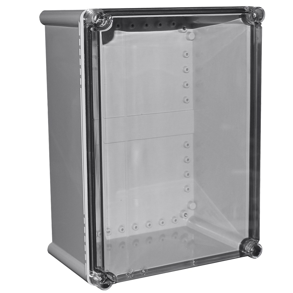 CHDX7-329C - X7 Series Electrical Heavy Duty Enclosure with Clear Lid, Grey, PC/ABS UL94-HB, 340x280x130mm