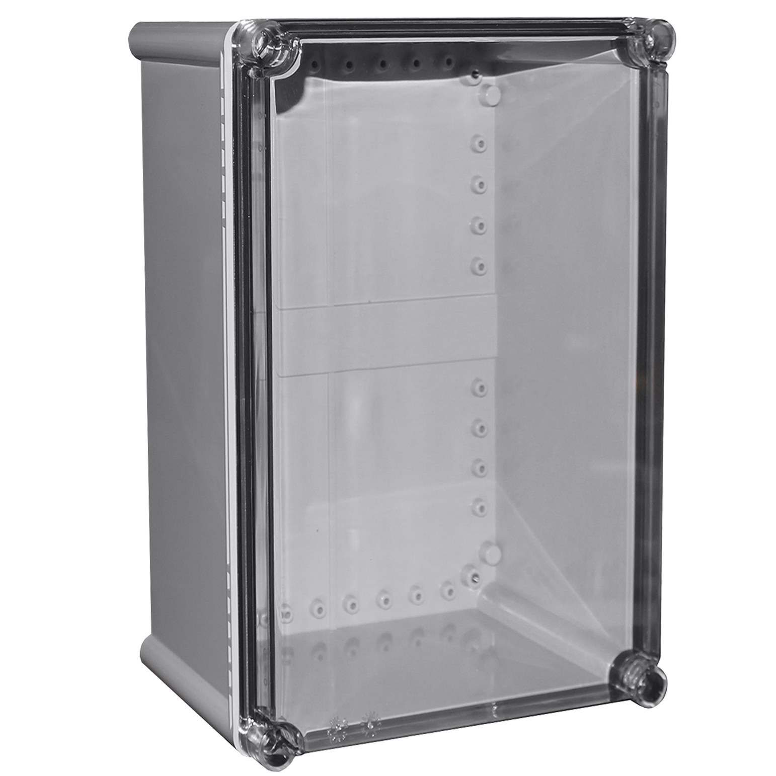CHDX7-330C - X7 Series Electrical Heavy Duty Enclosure with Clear Lid, Grey, PC/ABS UL94-HB, 380x280x130mm