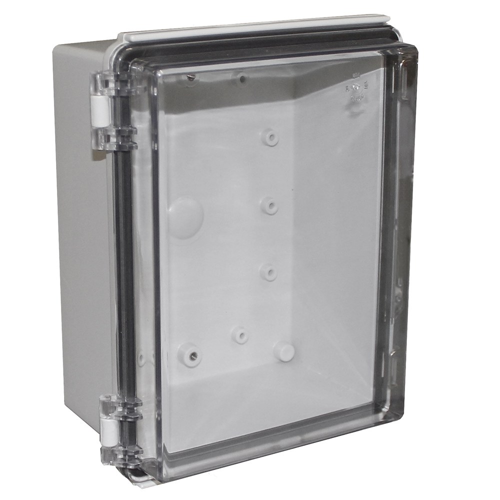 CHDX8-225C - X8 Series Waterproof Hinged Door Enclosure with Clear Lid, Grey, Polycarbonate UL94-V0, 220x170x105mm