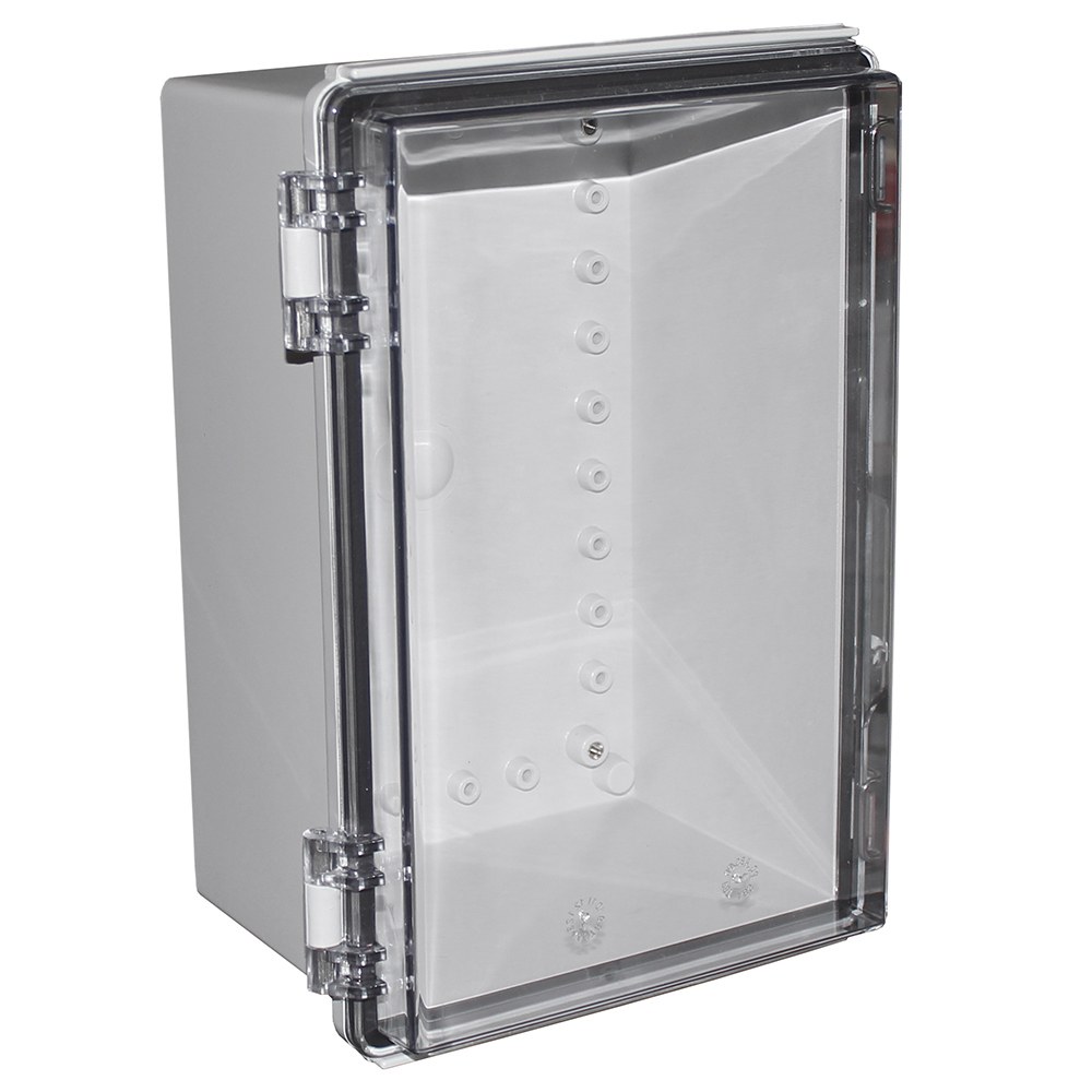 CHDX8-327C - X8 Series Waterproof Hinged Door Enclosure with Clear Lid, Grey, PC/ABS UL94-HB, 300x200x150mm