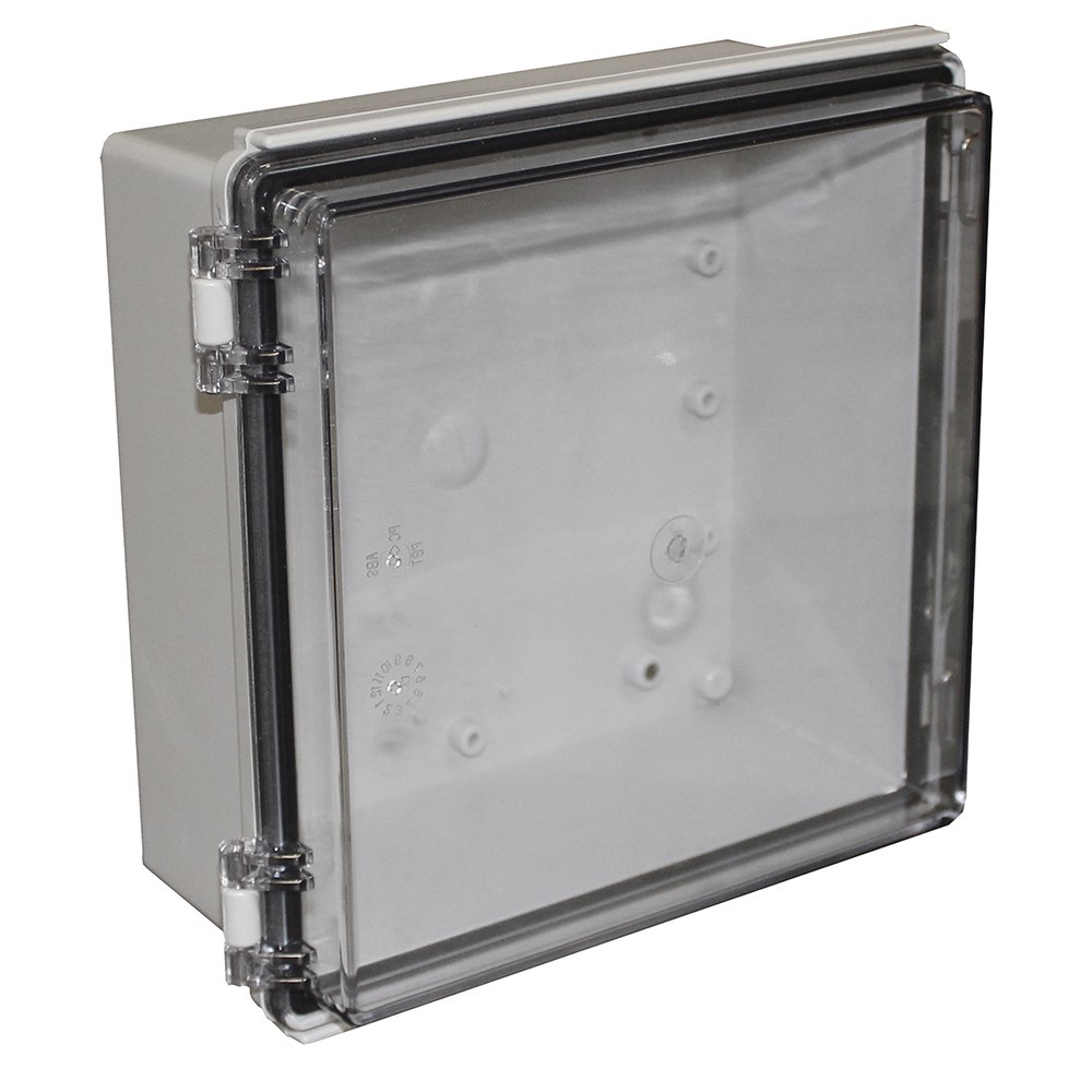 CHDX8-329C - X8 Series Waterproof Hinged Door Enclosure with Clear Lid, Grey, PC/ABS UL94-HB, 210x210x100mm