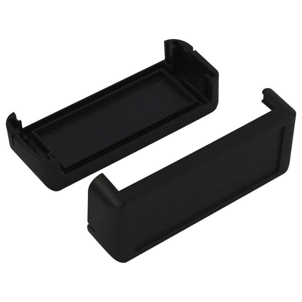 CHH64E2BK - Plastic End Caps for 64 Series End Cap ABS Handheld Enclosure, Black, 80x10x30mm