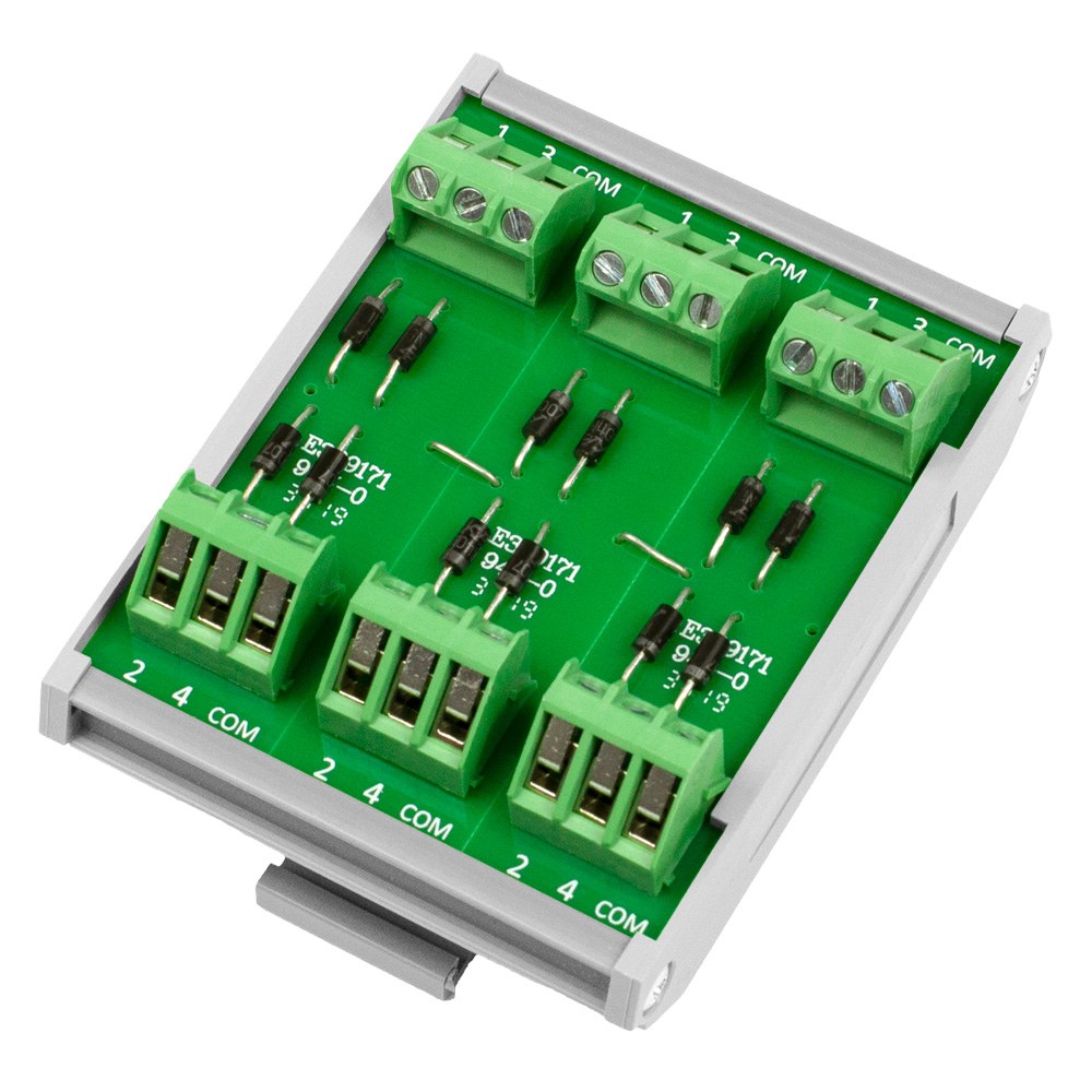 CIM/12W-DIOCA - 12 diode common anode interface module with DIN rail support