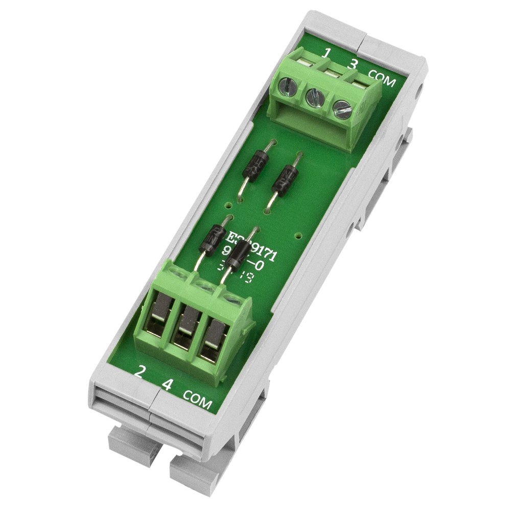 CIM/4W-DIOCC - 4 diode common cathode interface module with DIN rail support