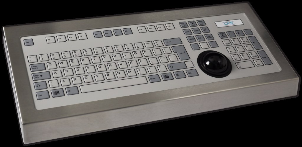128 Key Rugged Industrial Keyboard with Trackerball