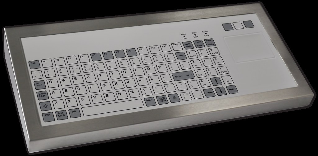 Sleek and Responsive 96-Key Rugged Industrial Keyboard with Touchpad