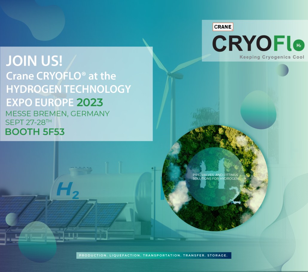 Besuchen Sie CRANE® CRYOGENICS (Stand 5F53) auf der Hydrogen Technology Expo Europe 2023!