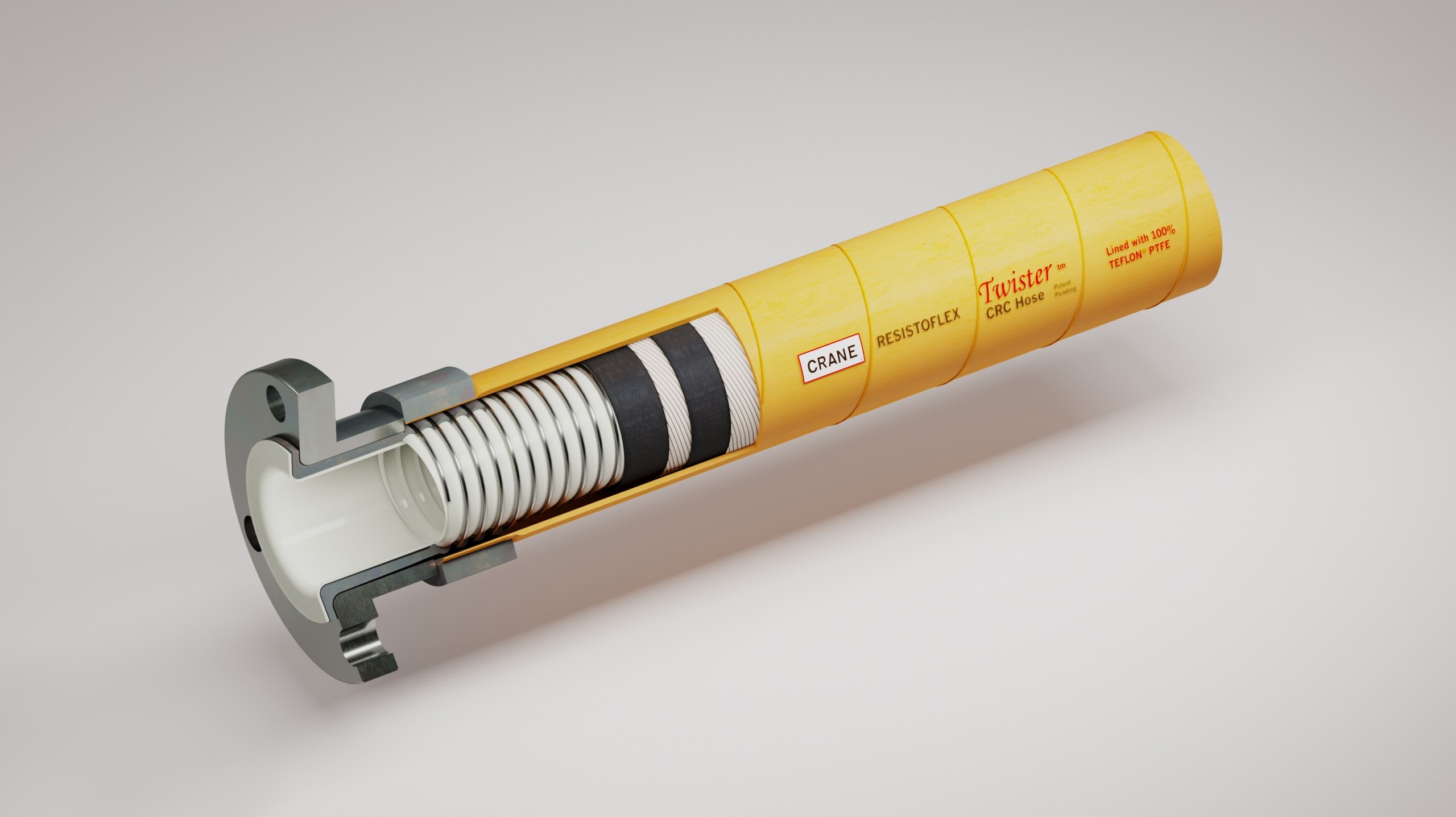RESISTOFLEX® CRC-W, Schlauchliner in Naturfarbe, mit durchgebördelten Enden --- COMING SOON