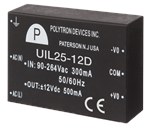 Polytron UIL25 Series AC-DC Power Supply Modules, 25-Watt