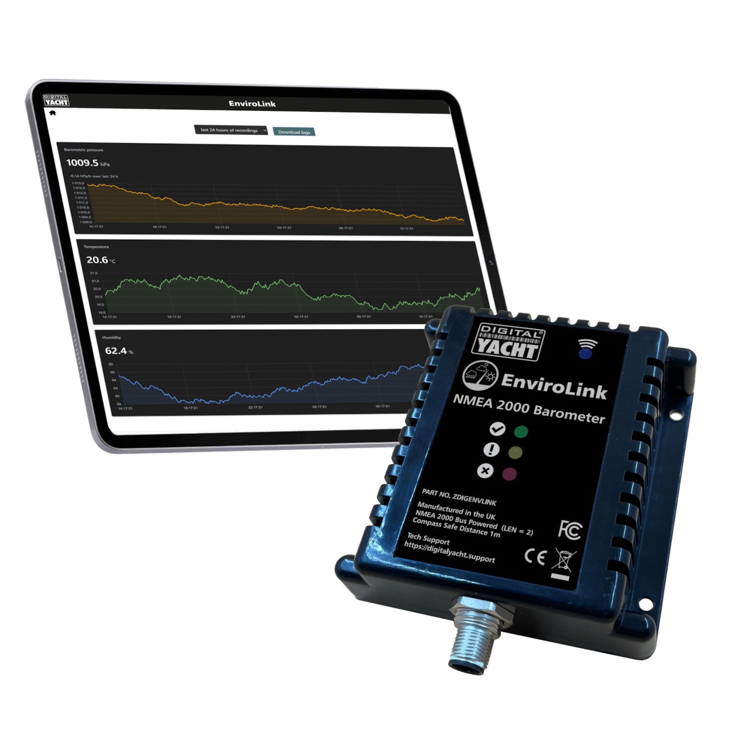 Digital Yacht launch EnviroLINK, an onboard barometer and weather station for NMEA 2000 systems