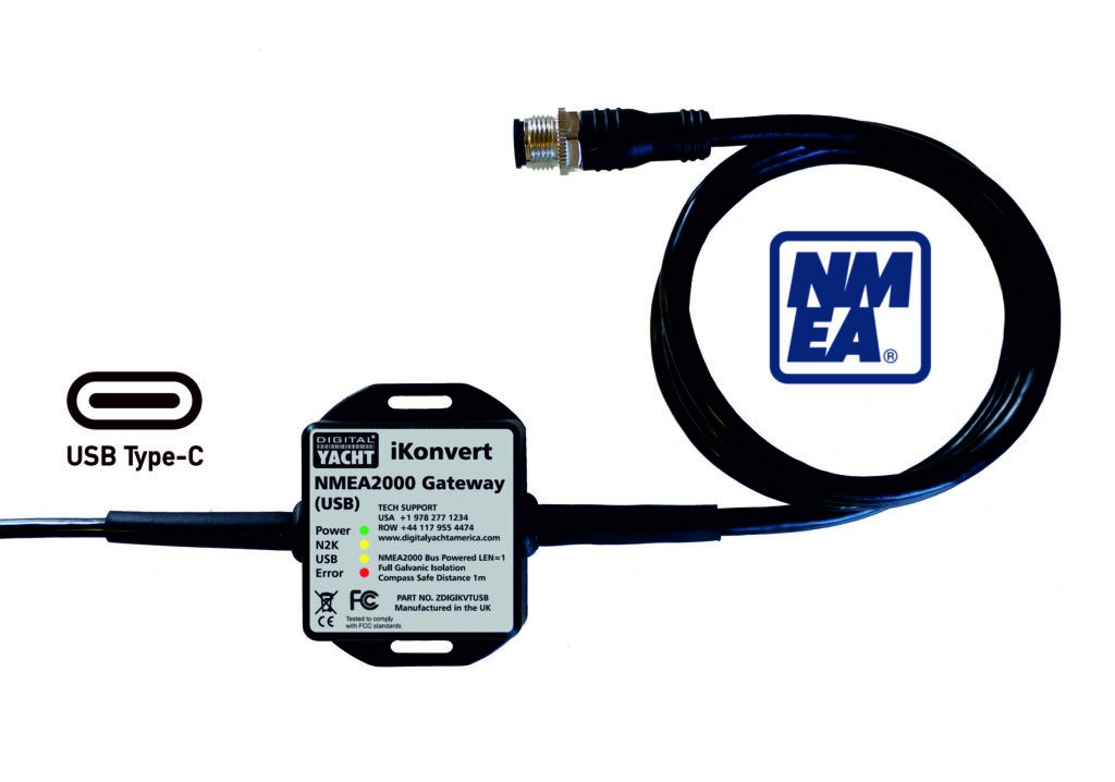 Digital Yacht’s USB-C NMEA cable & gateways connect the latest PCs to boat navigation networks