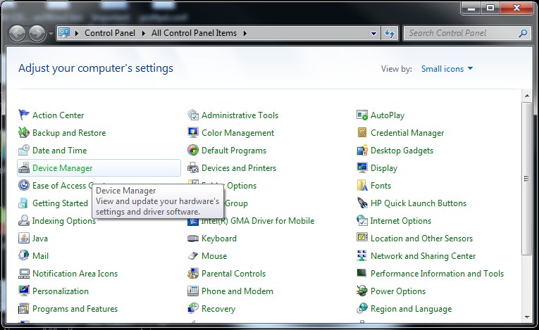Managing the Device Manager