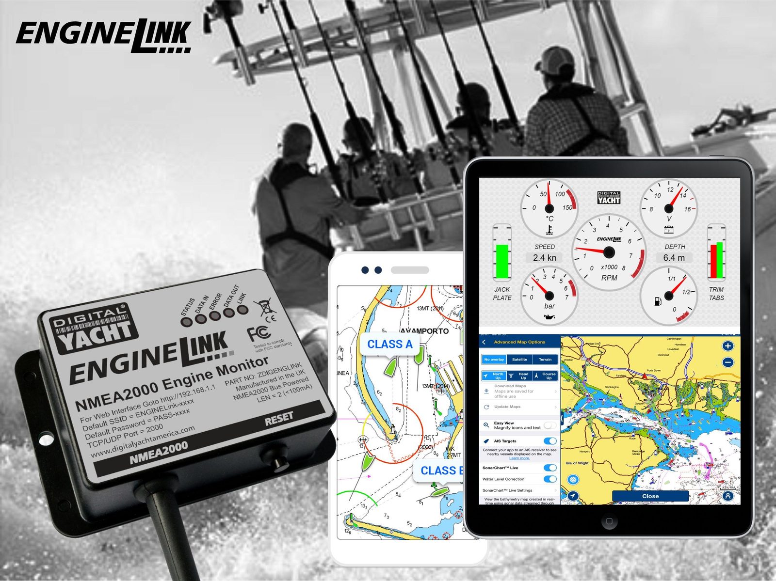 Monitor your boat engine on a tablet, phone or PC with EngineLink