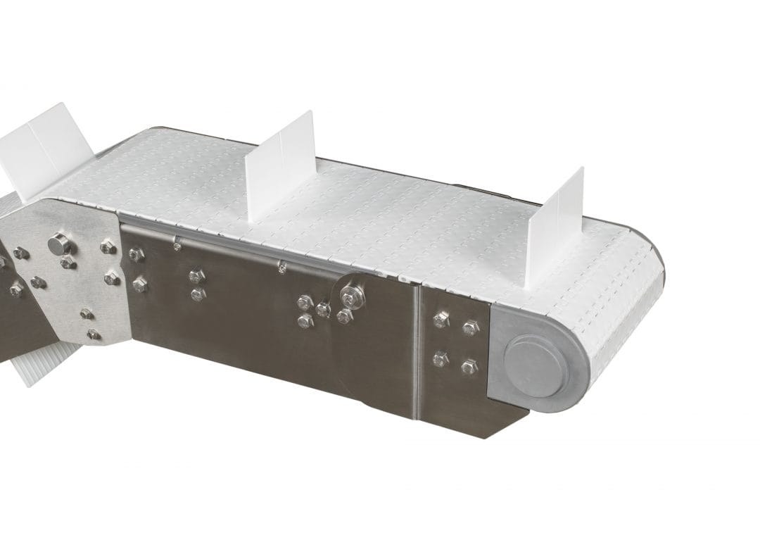 Banda modular recta con empujadores - Transportadores AquaGard Serie 7350 - Dorner Conveyors