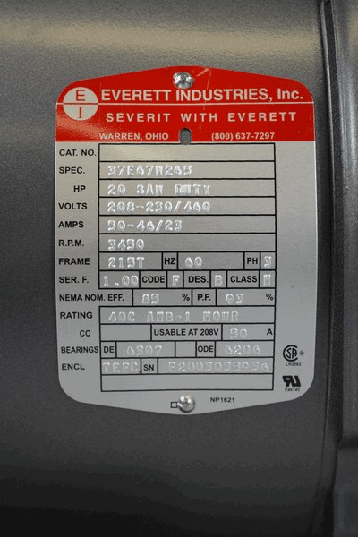 20HP/3PH/60HZ Motor-20