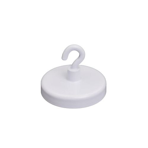 40mm White Ferrite Clamping Magnet M4 Hook - 13kg Pull