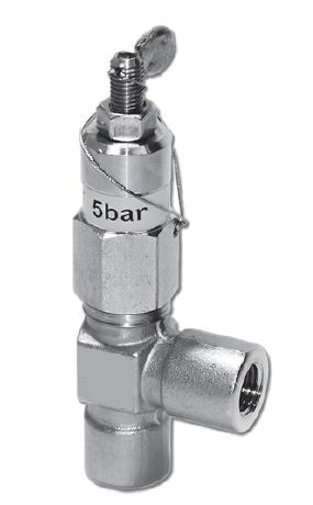 Pressure Relief Valve, Angle Type, Adjustable Set Pressure