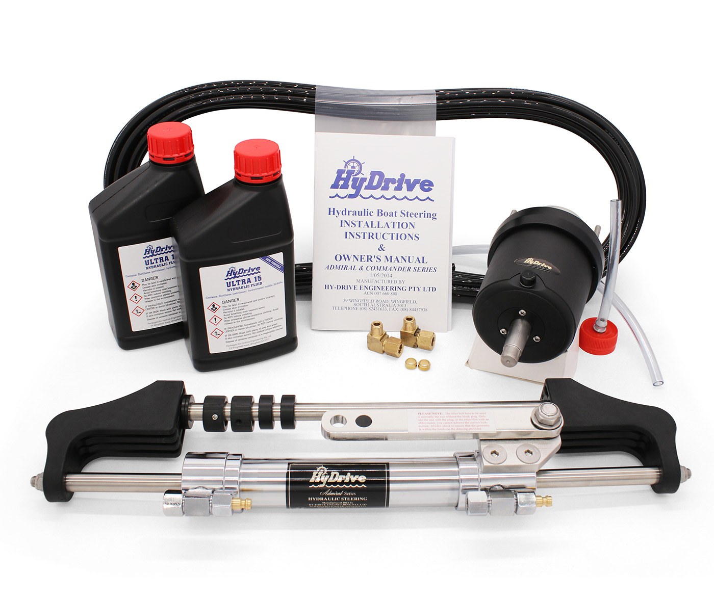 OBKIT1 most popular outboard hydraulic steering kit from HyDrive