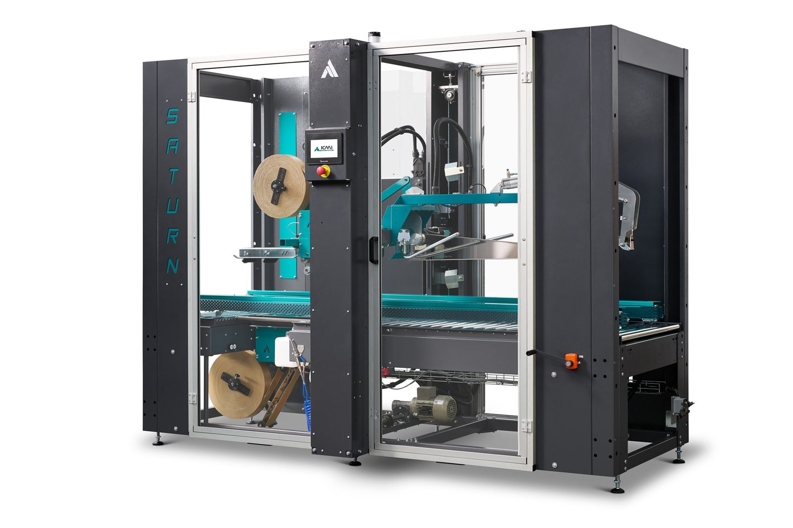 Gummed paper taping machine