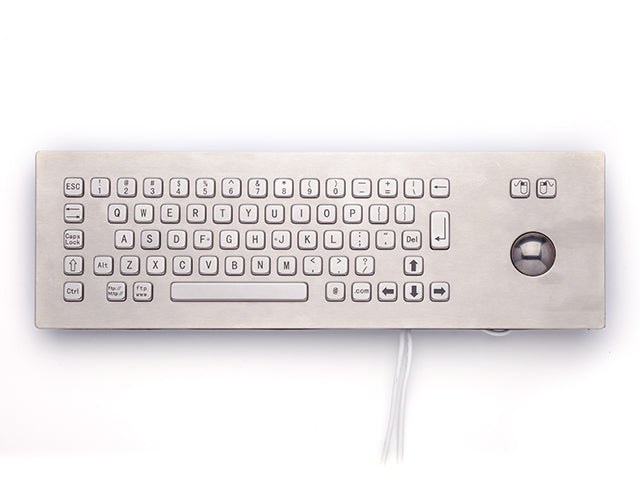 Panel Mount Stainless Steel Keyboard with Trackball