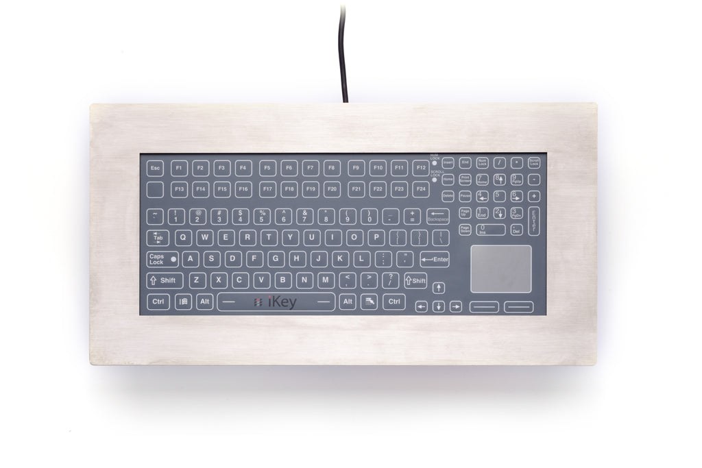 Panel Mount Stainless Steel Membrane Keyboard with Touchpad
