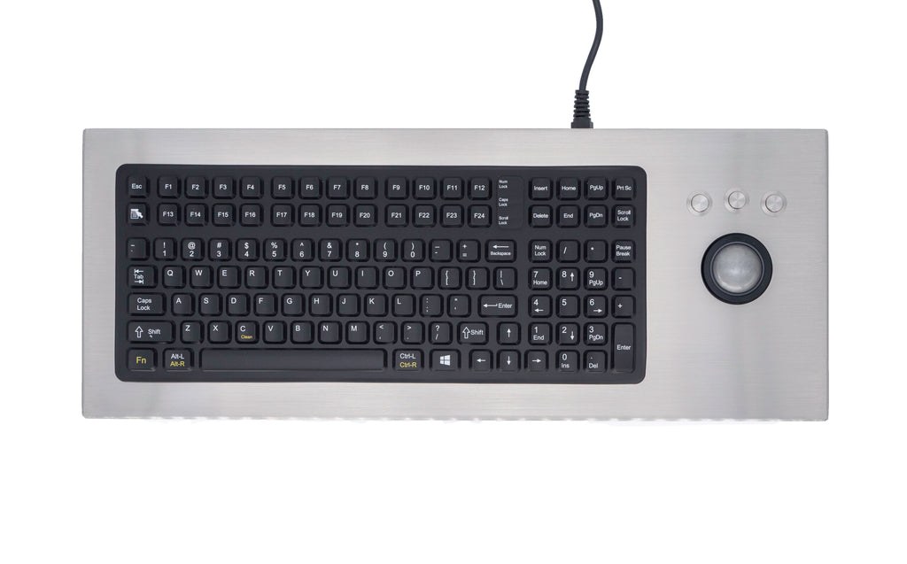 Stainless Steel Keyboard with Integrated Trackball
