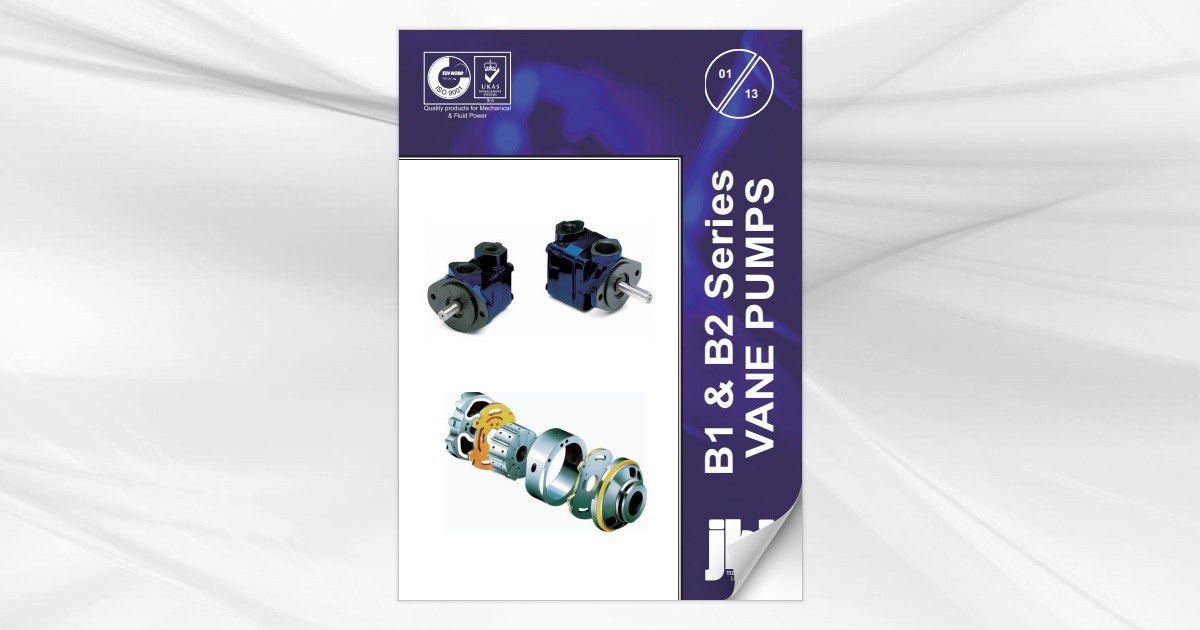 B1 & B2 series fixed displacement hydraulic vane pumps available from jbj Techniques Limited