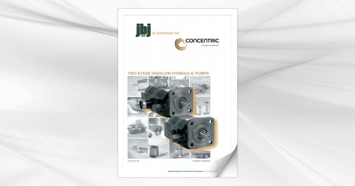 Concentric 2 stage high/low hydraulic gear pumps