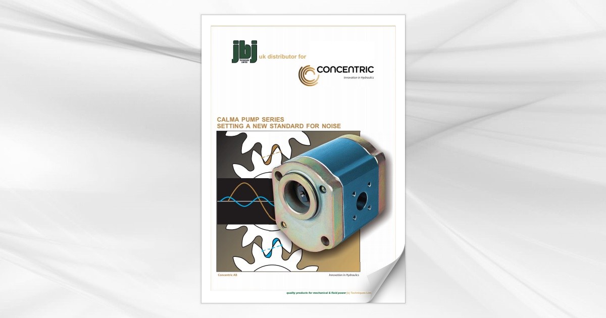 Concentric CALMA low noise gear pumps from jbj Techniques Limited