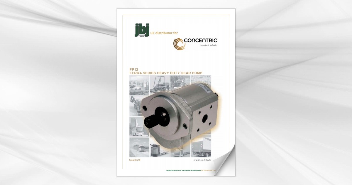 Concentric F12 FERRA series hydraulic gear pumps from jbj Techniques Limited