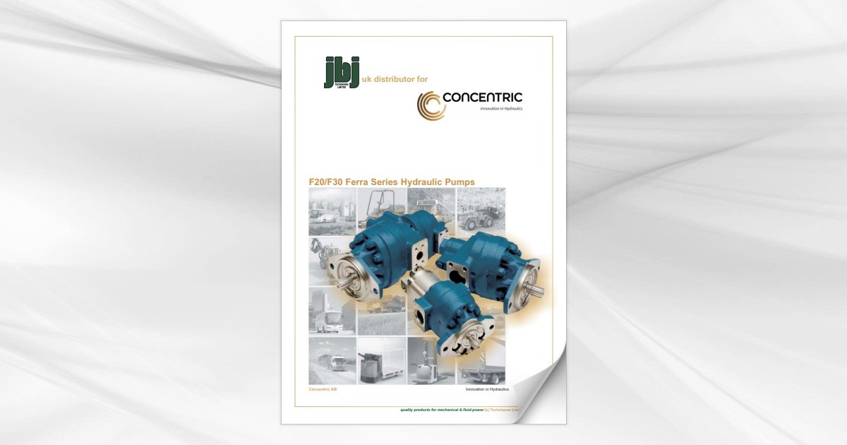 Concentric F20 & F30 FERRA series hydraulic gear pumps from jbj Techniques Limited