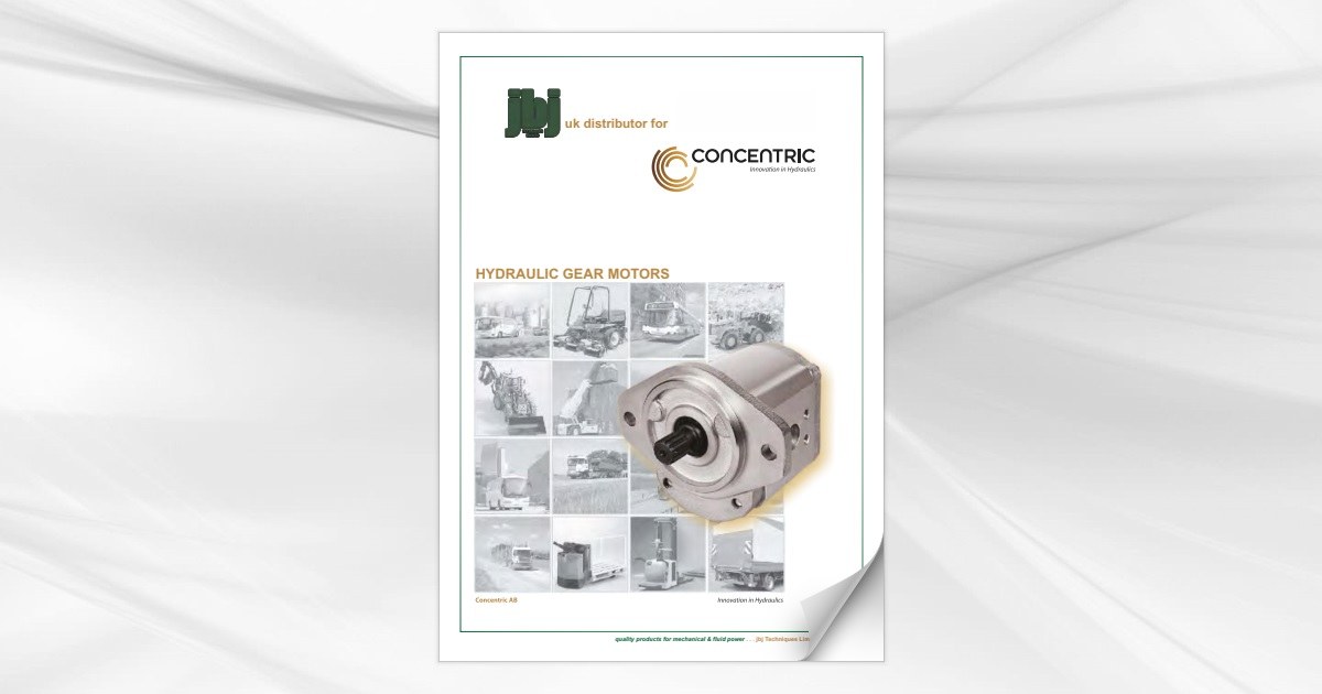 Concentric hydraulic gear motors available from jbj Techniques Limited