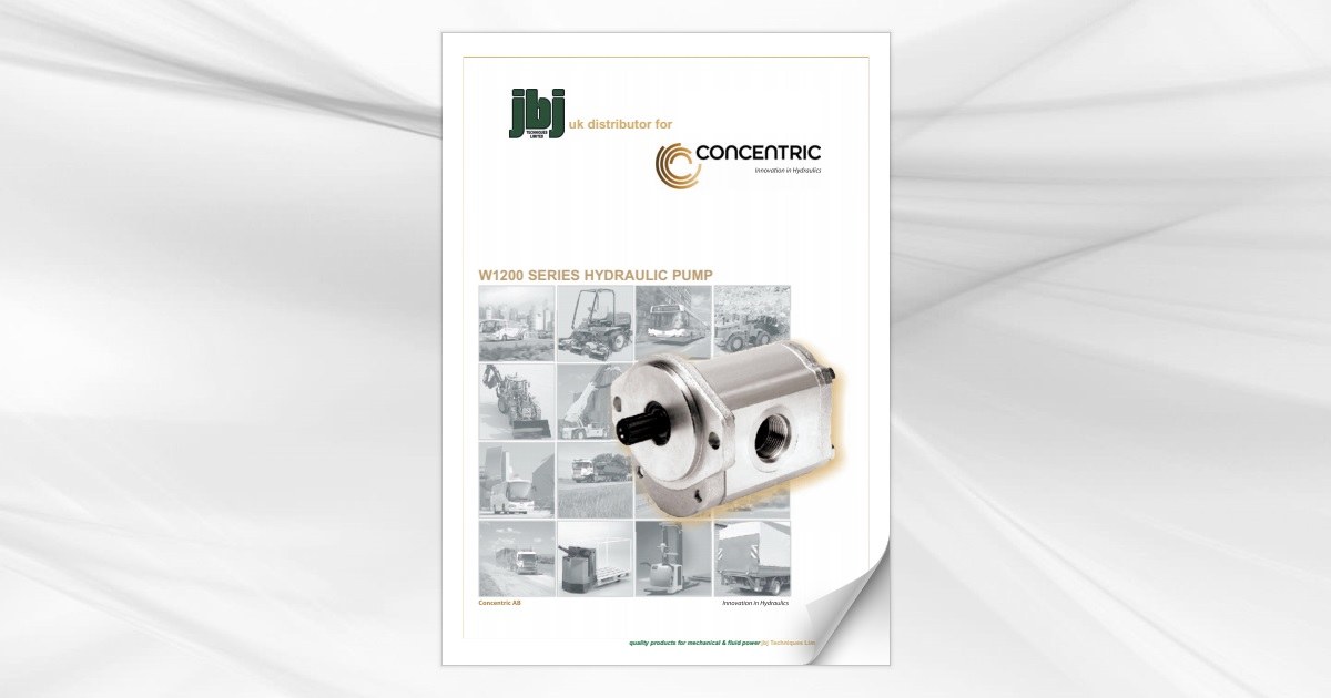 Concentric W1200 series hydraulic gear pumps available from jbj Techniques Limited