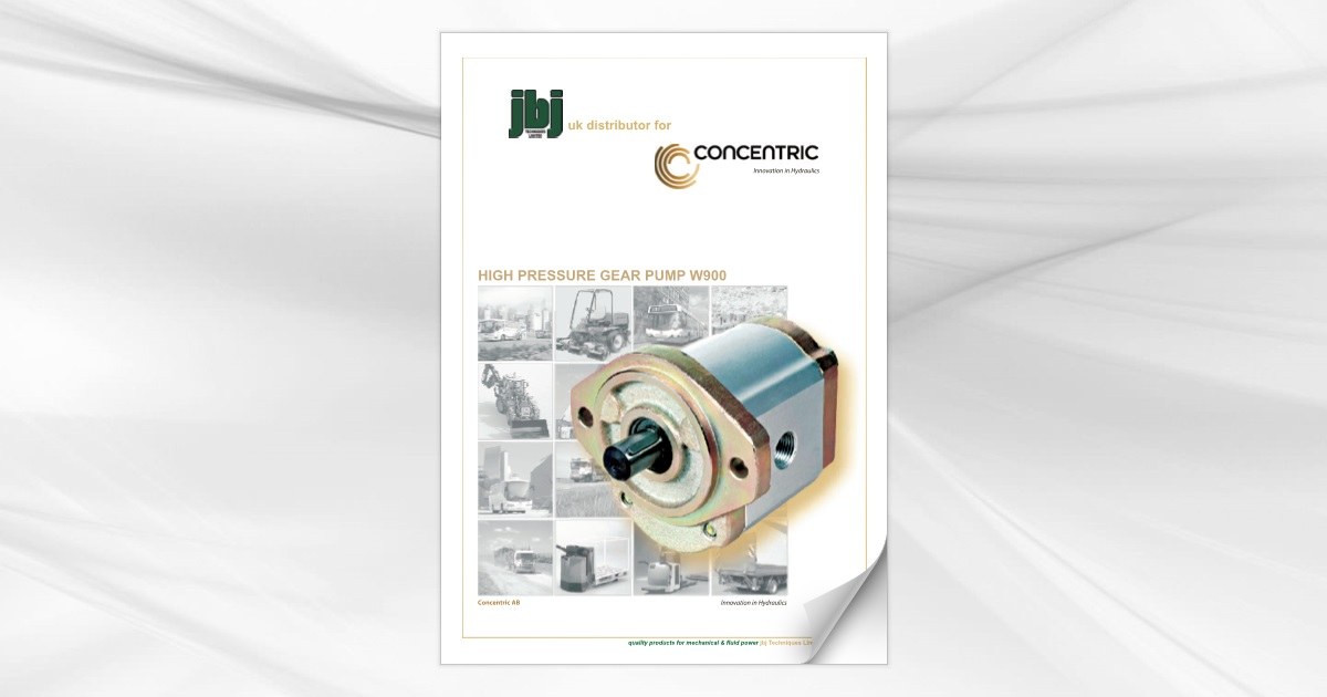 Concentric W900 series high pressure hydraulic gear pumps available from jbj Techniques Limited
