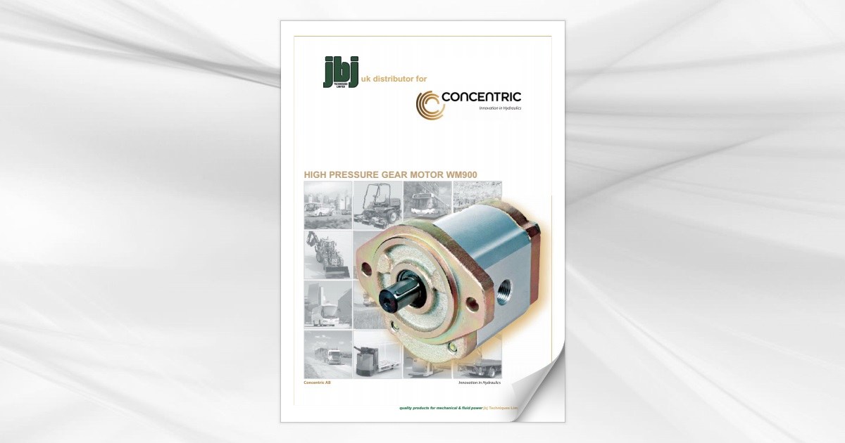 Concentric WM900 series high pressure hydraulic gear pumps available from jbj Techniques Limited