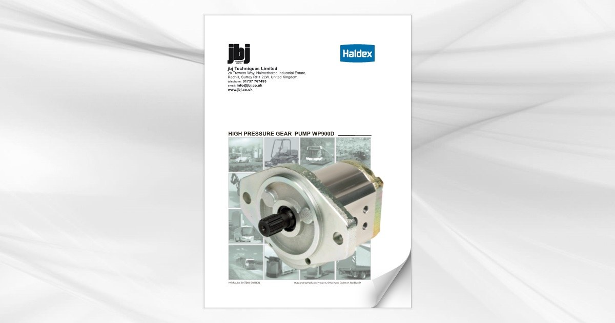 Concentric WP900D high pressure gear pumps available from jbj Techniques Limited