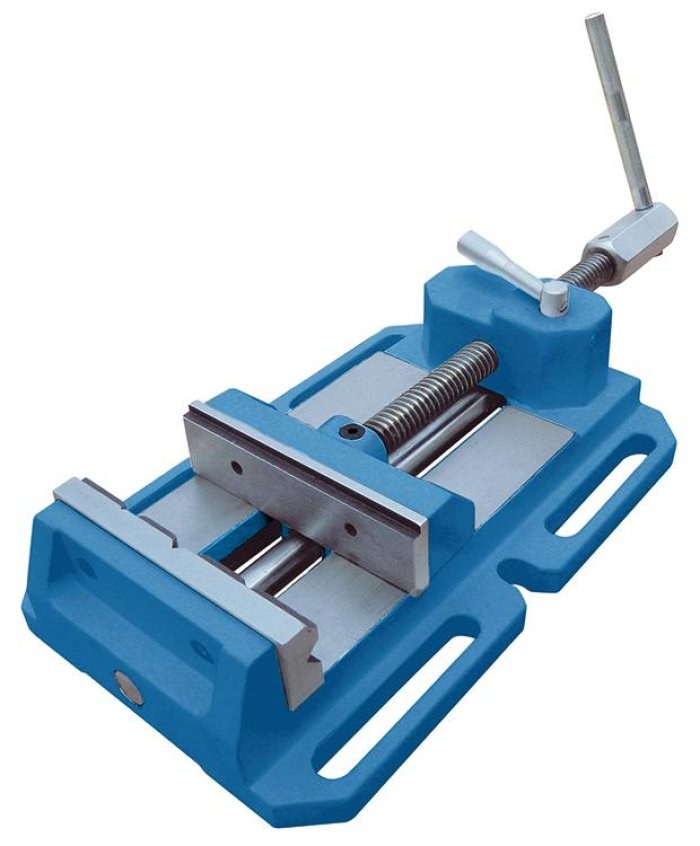 Drill press vises with quick-clamping feature