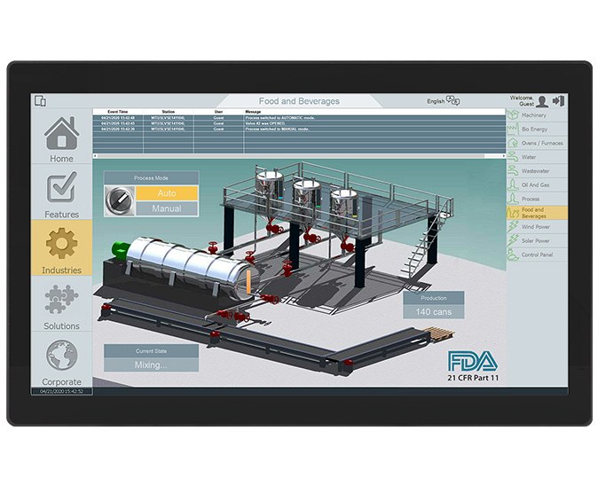 High Brightness Capacitive Industrial Touch Monitor | 21.5”