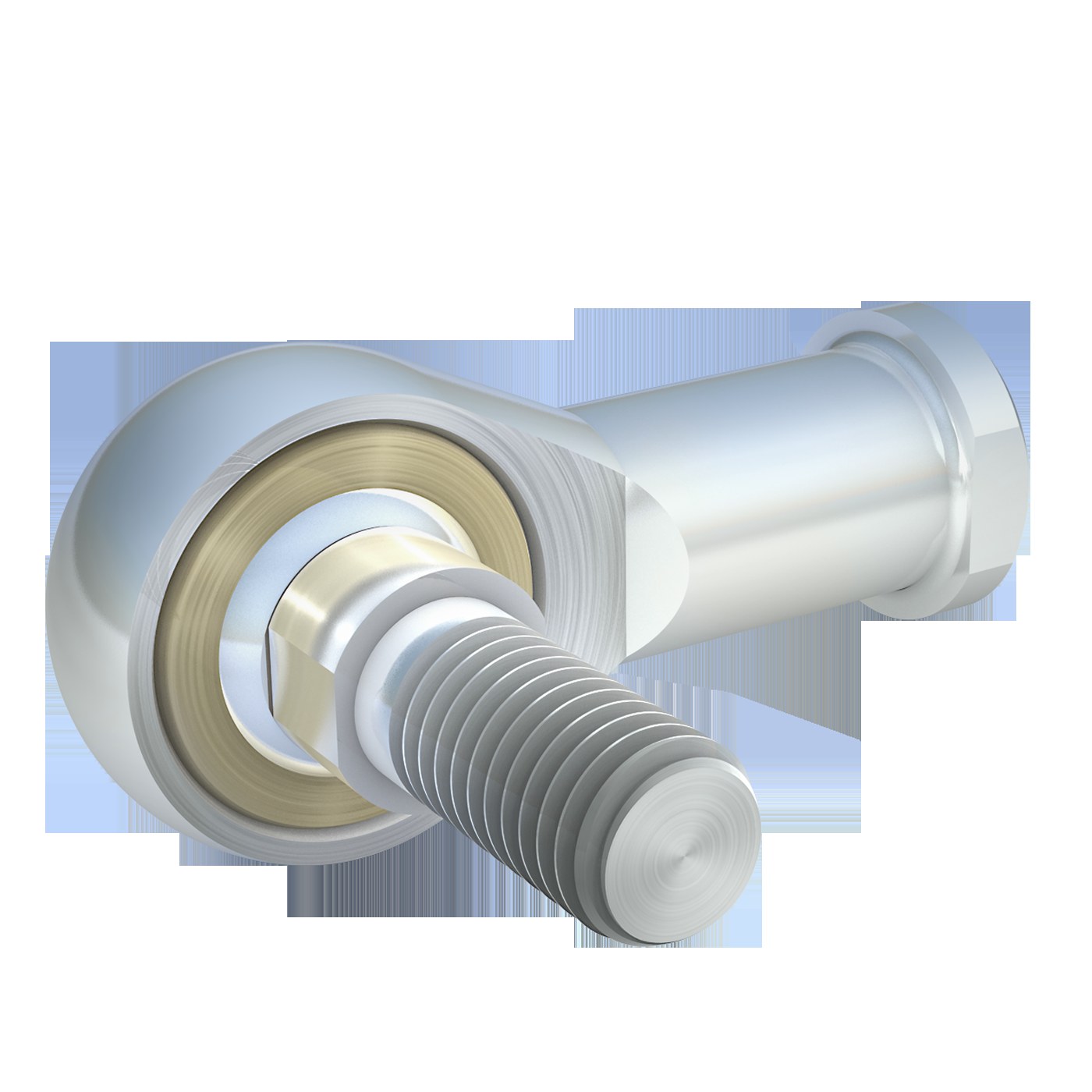 Rod end DIN ISO 12240-4 K high performance version with threaded bolt female thread 14 M14 Steel