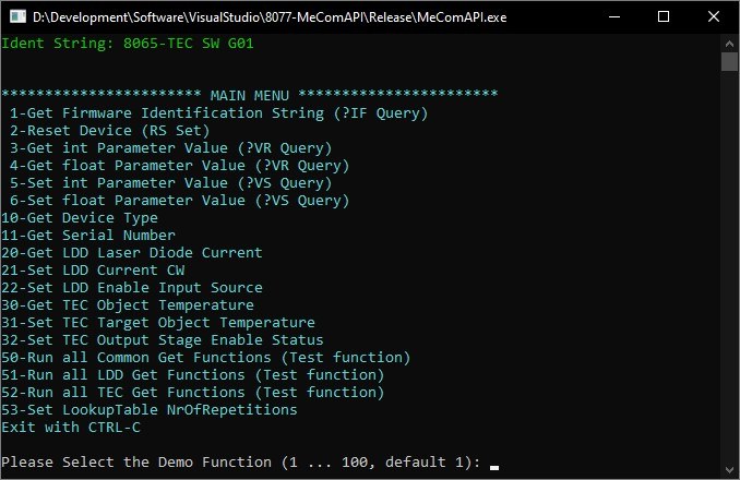 MeComAPI C/C++ (kostenlos)