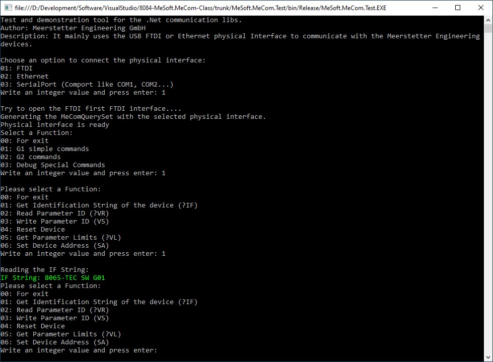 MeComAPI for .NET (kostenlos)